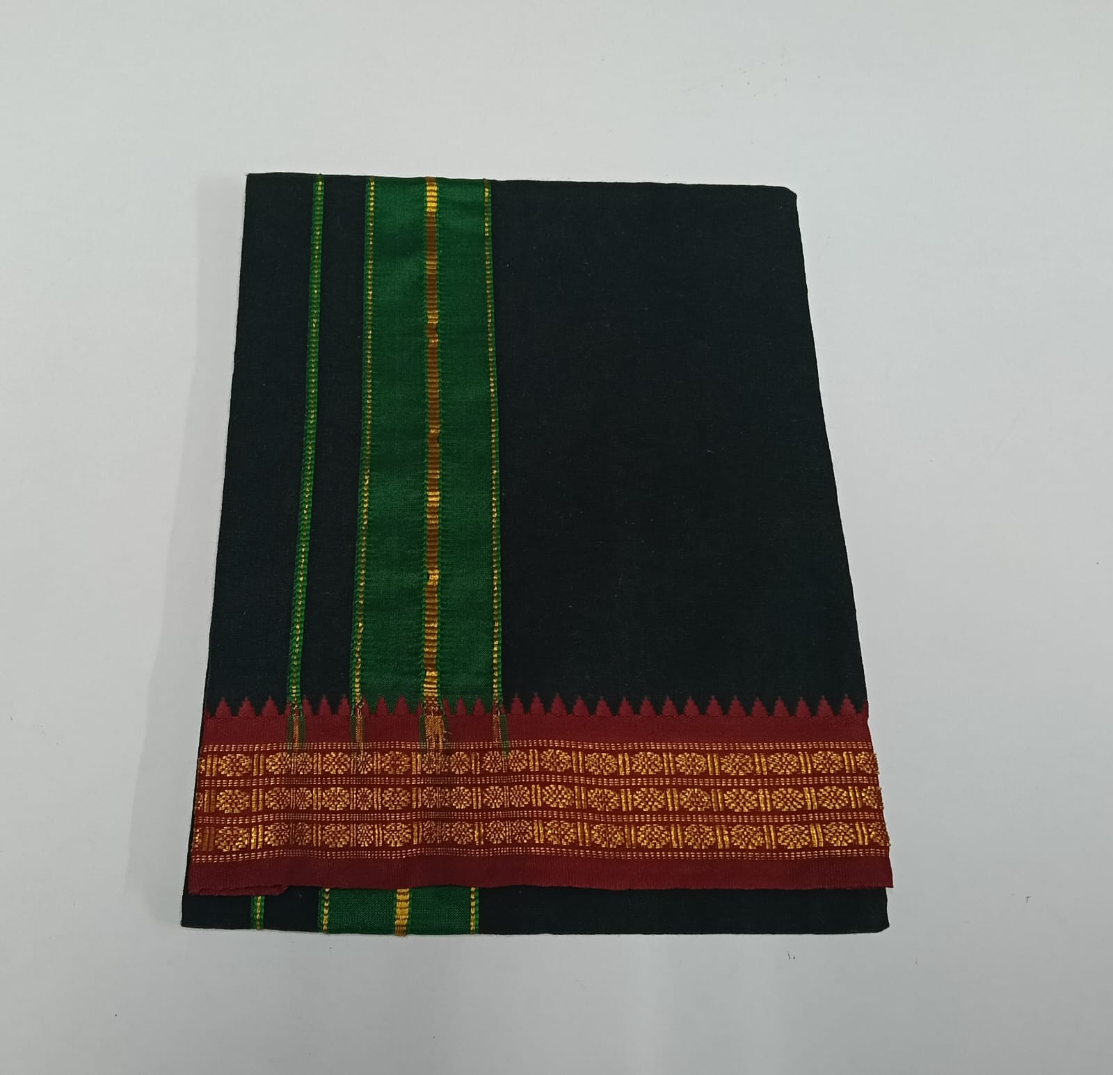 COTTON-COLOR-DHOTIS-008 - 2 inch - Jaquard Border