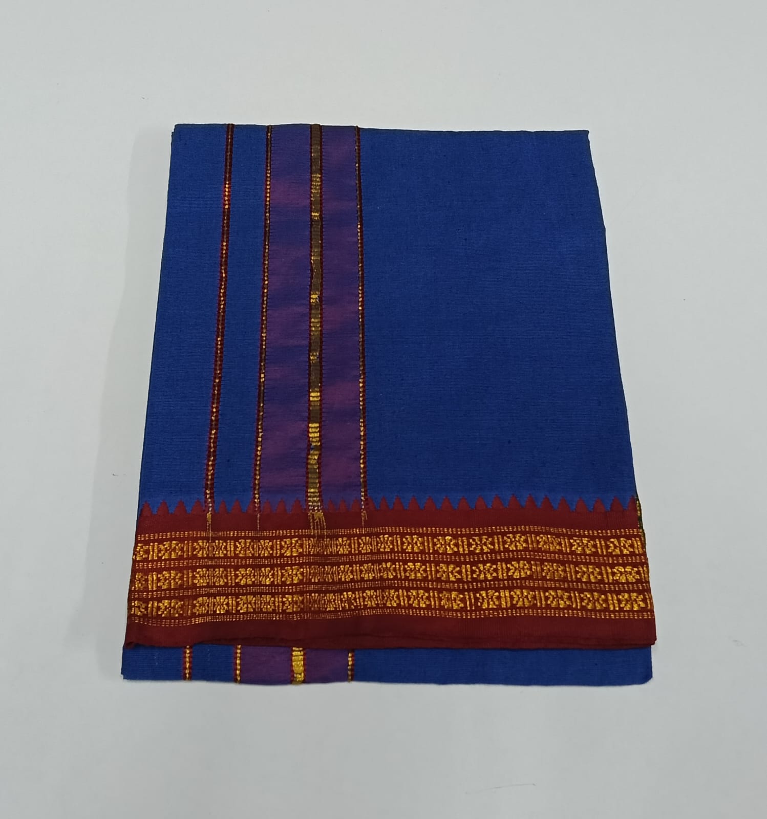 COTTON-COLOR-DHOTIS-009 - 2 inch - Jaquard Border