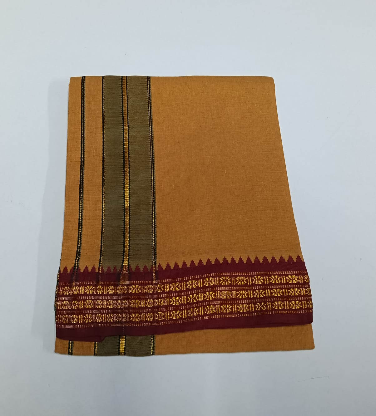 COTTON-COLOR-DHOTIS-011 - 2 inch - Jaquard Border