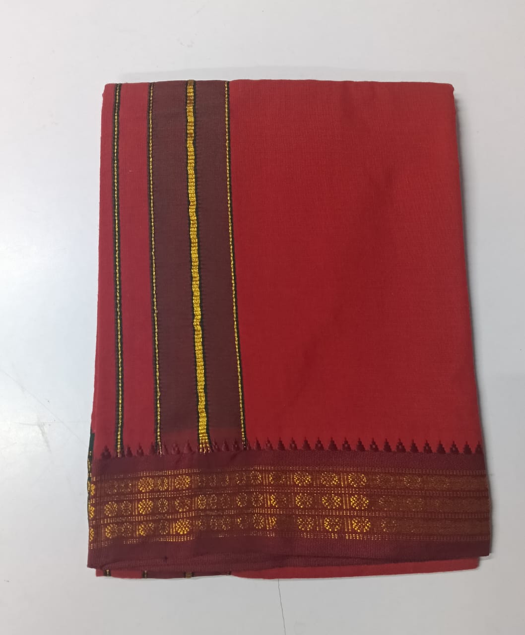 COTTON-COLOR-DHOTIS-012 - 2 inch - Jaquard Border