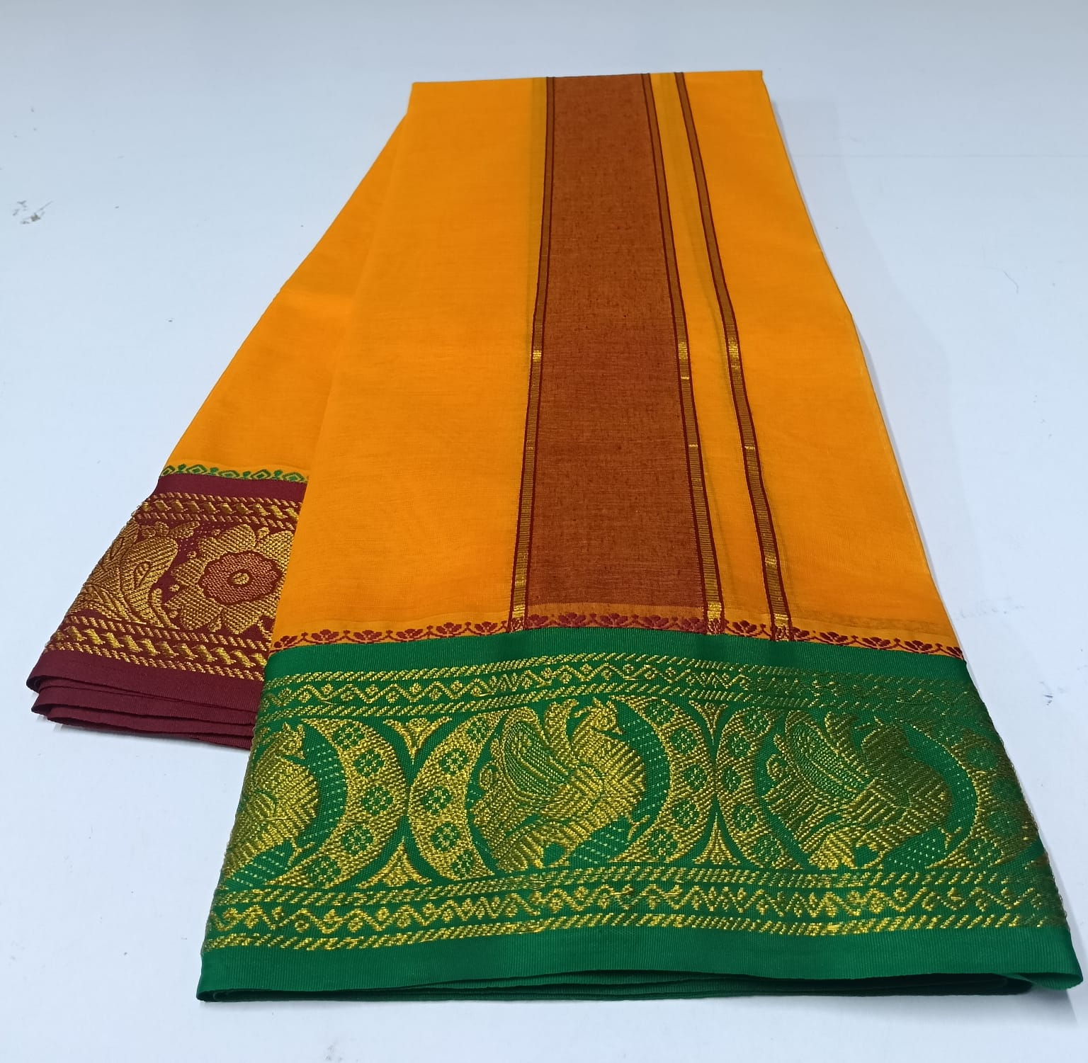 COTTON-COLOR-DHOTIS-018 - 5 inch - Jaquard Border