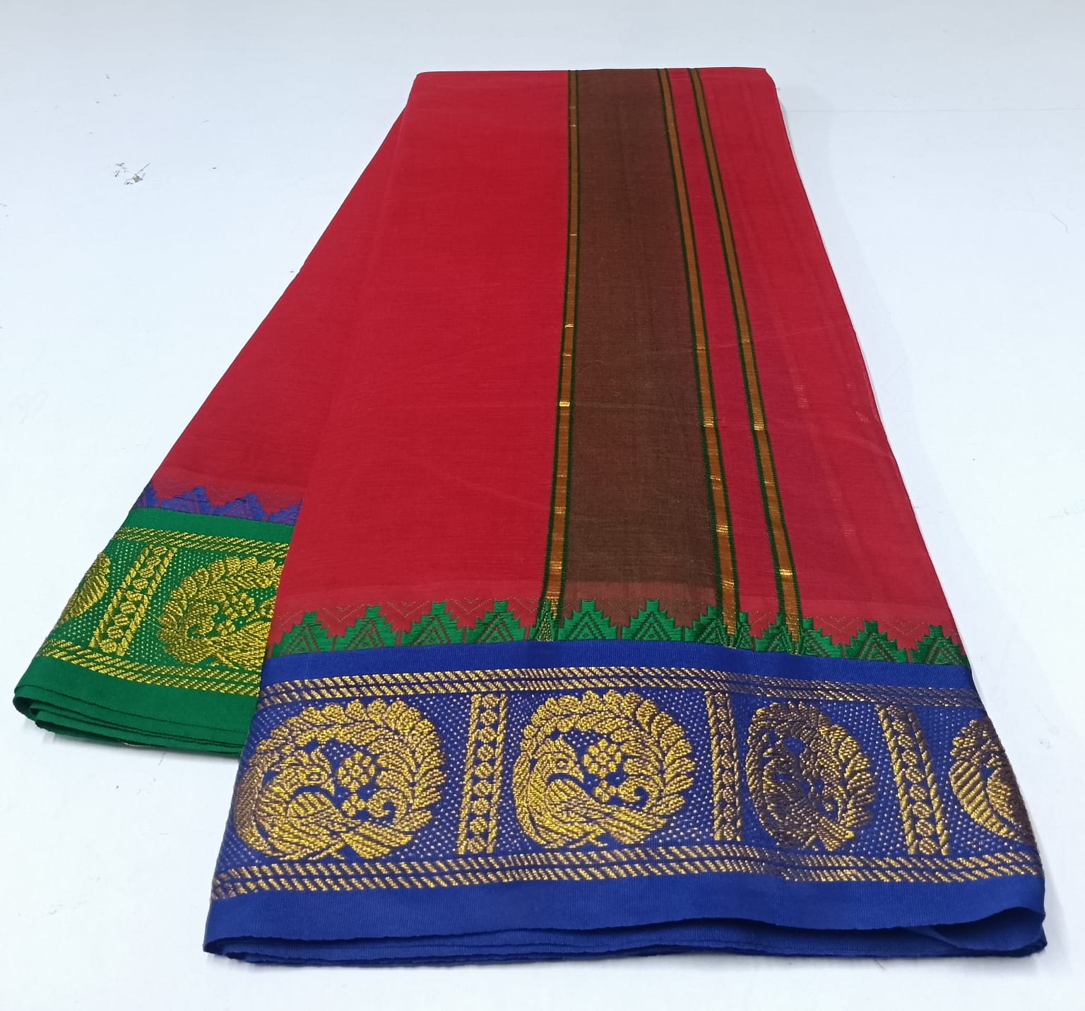 COTTON-COLOR-DHOTIS-019 - 5 inch - Jaquard Border