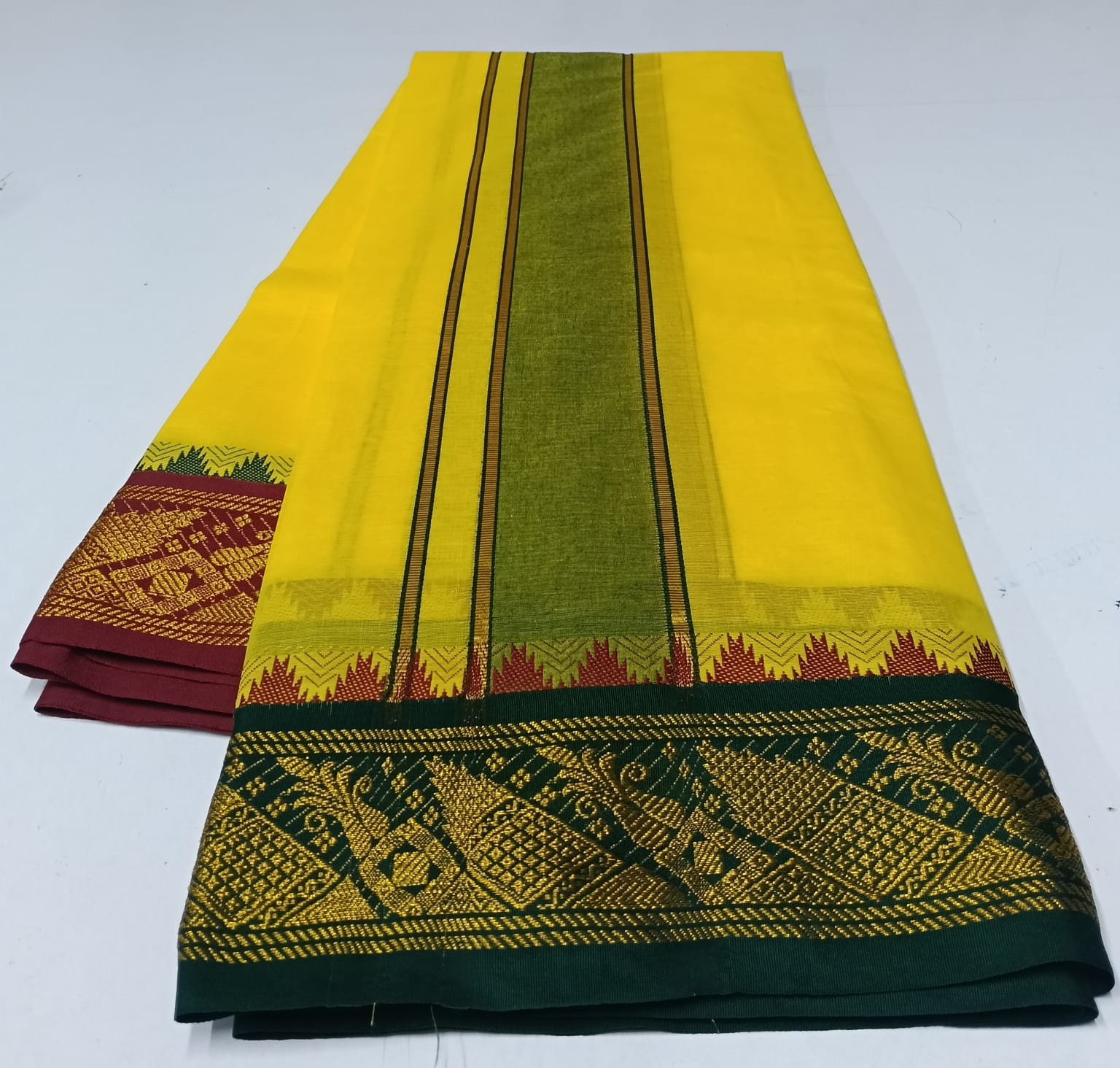 COTTON-COLOR-DHOTIS-021 - 5 inch - Jaquard Border