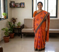 COTTON-SAREES-005 - Cotton Saree - Orange