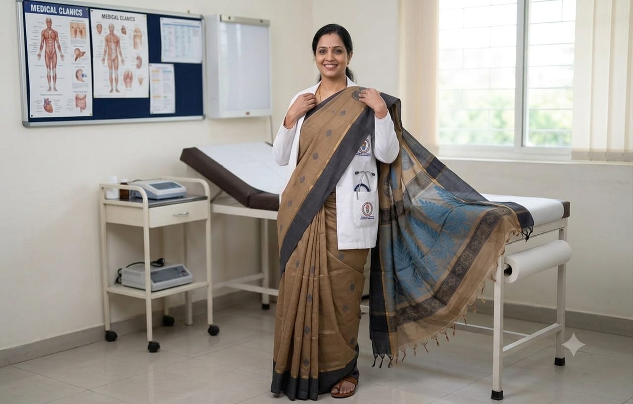 COTTON-SAREES-009 - Cotton Saree - Gray