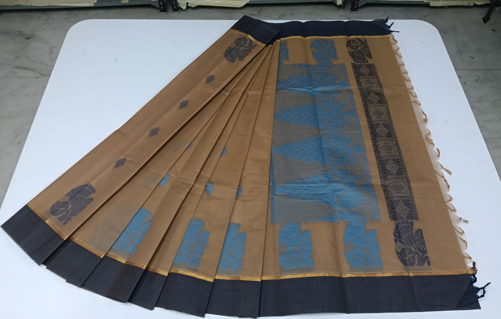 COTTON-SAREES-009 - Cotton Saree - Gray