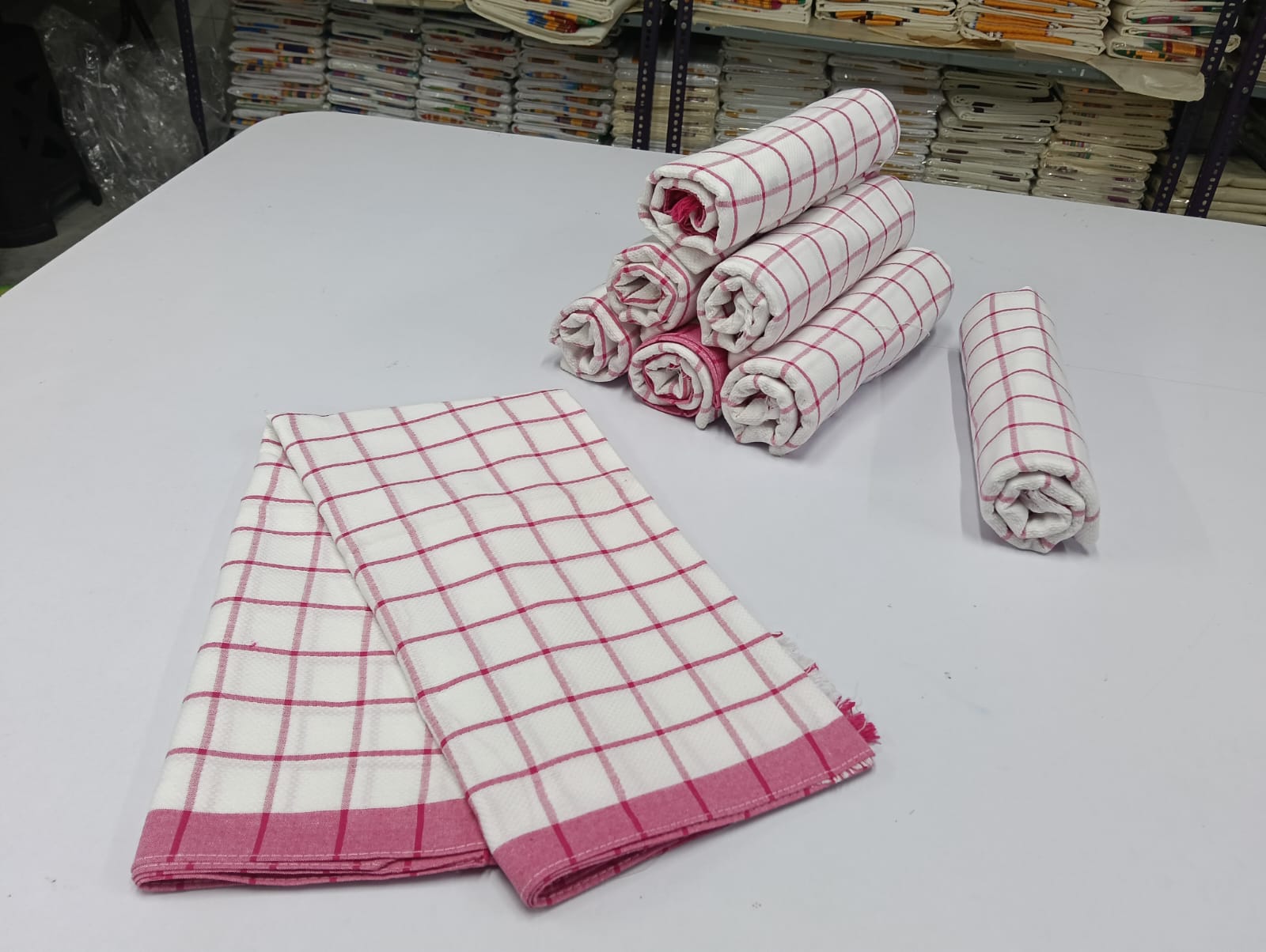 TWL_02 - Towel - Pure White - Checked