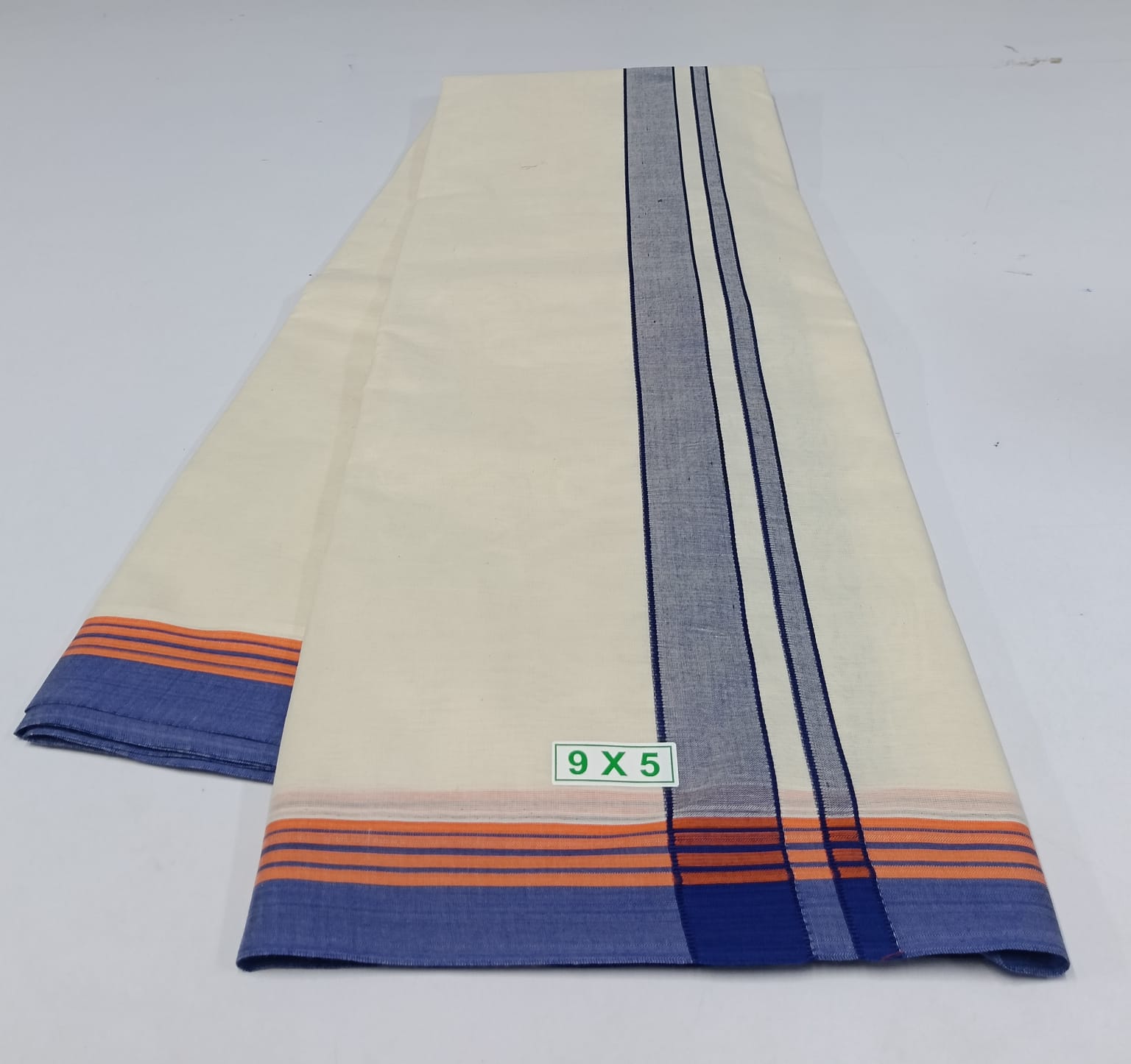 Premium_34 - 1.5 inch Plain - Off white- Pure cotton Karai