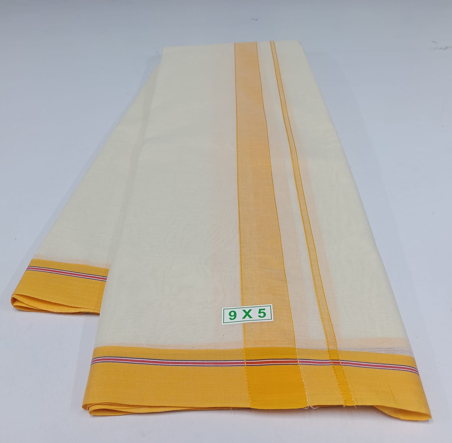 Premium_32 - 1.5 inch Plain - Off white- Pure cotton Karai