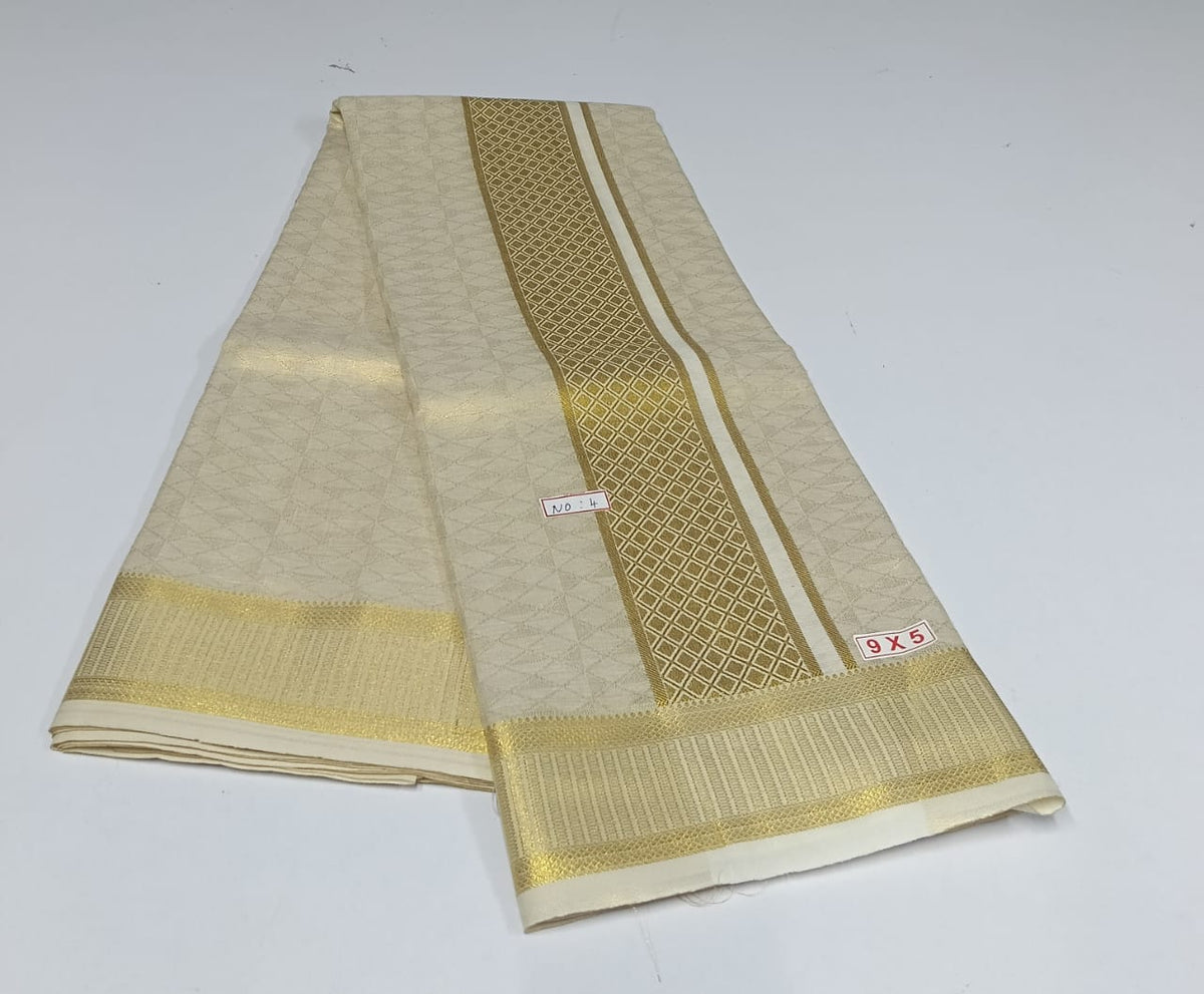 TISSUE-COTTON-9+5-013 - 9x5 - Dhoti and Angavastram