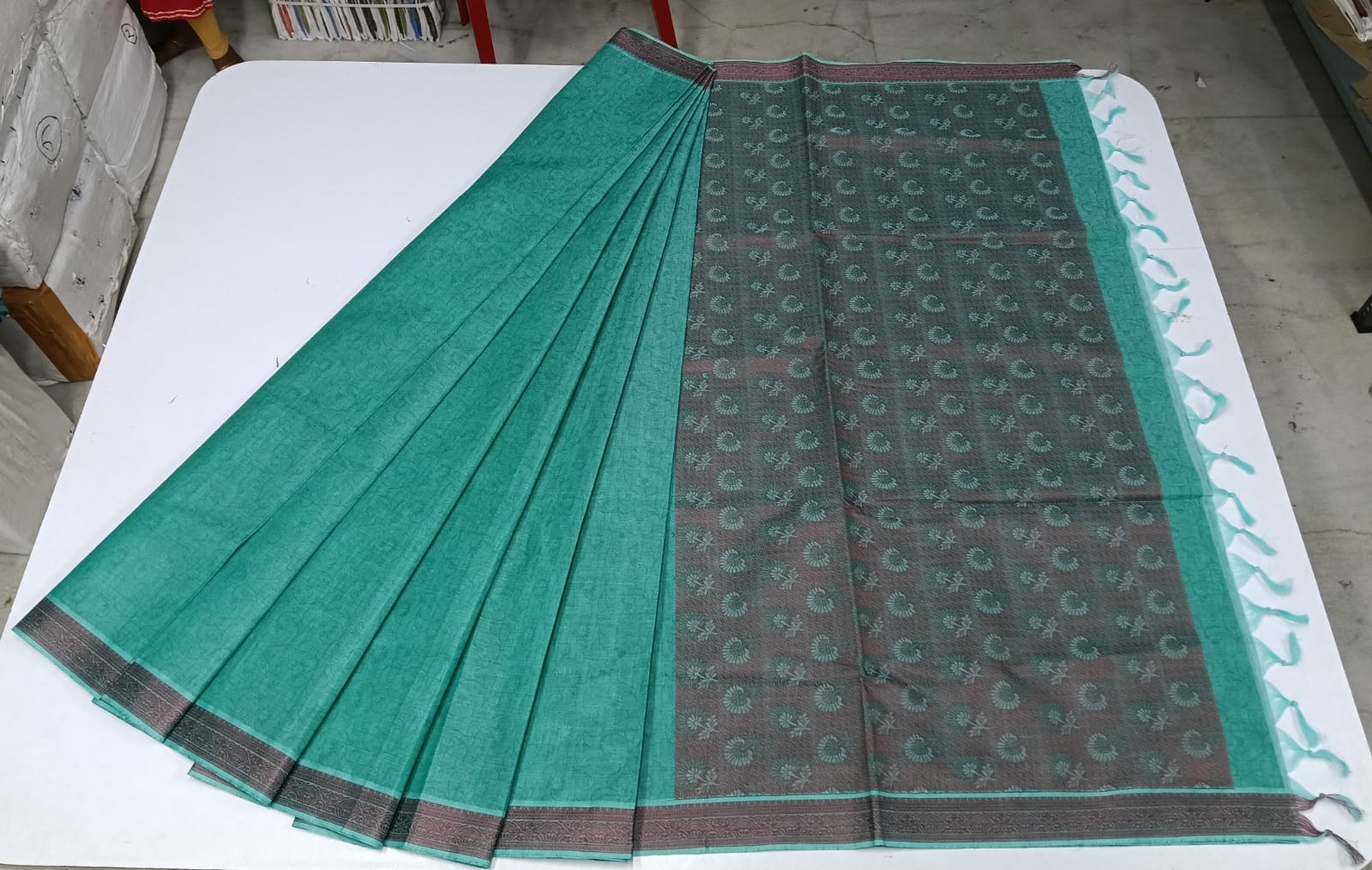 COTTON- Embosed - SAREES-013- Cotton Saree